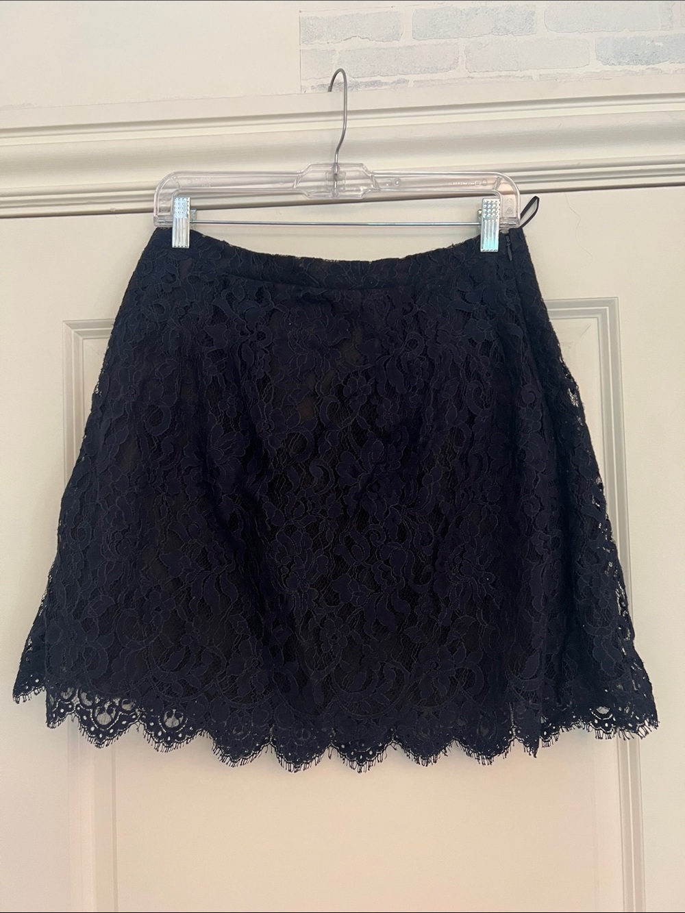 J. Crew Navy Lace A-Line Mini Skirt